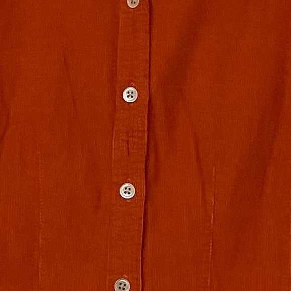 Eddie Bauer Orange Classic Corduroy Button Front Shirt Sz M - Picture 4 of 4